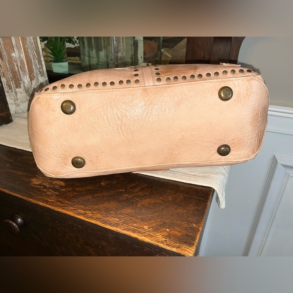 Bed Stu Leather Packet Shoulder Bag Studded Oats DD Tan MSRP $375 - Picture 8 of 14